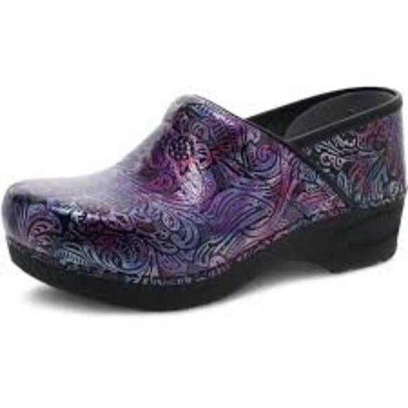 Dansko XP Purple Engraved Floral Clogs Size 10.5-11 NEW - Picture 7 of 7